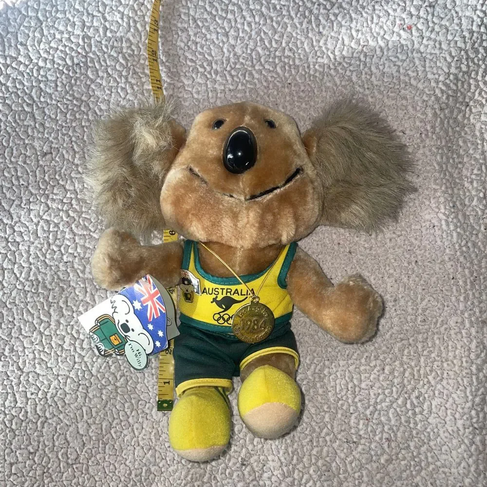 1984 Australia Olympic Willy Koala Plush LA Summer Olympics pin Croner Toy VTG‎